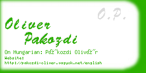 oliver pakozdi business card